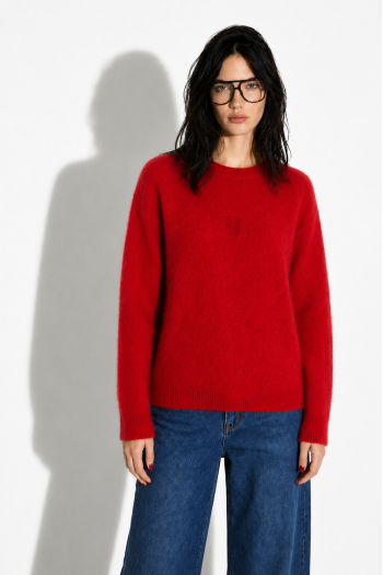 Maille Ivy col rond rouge fabriqué en Italie