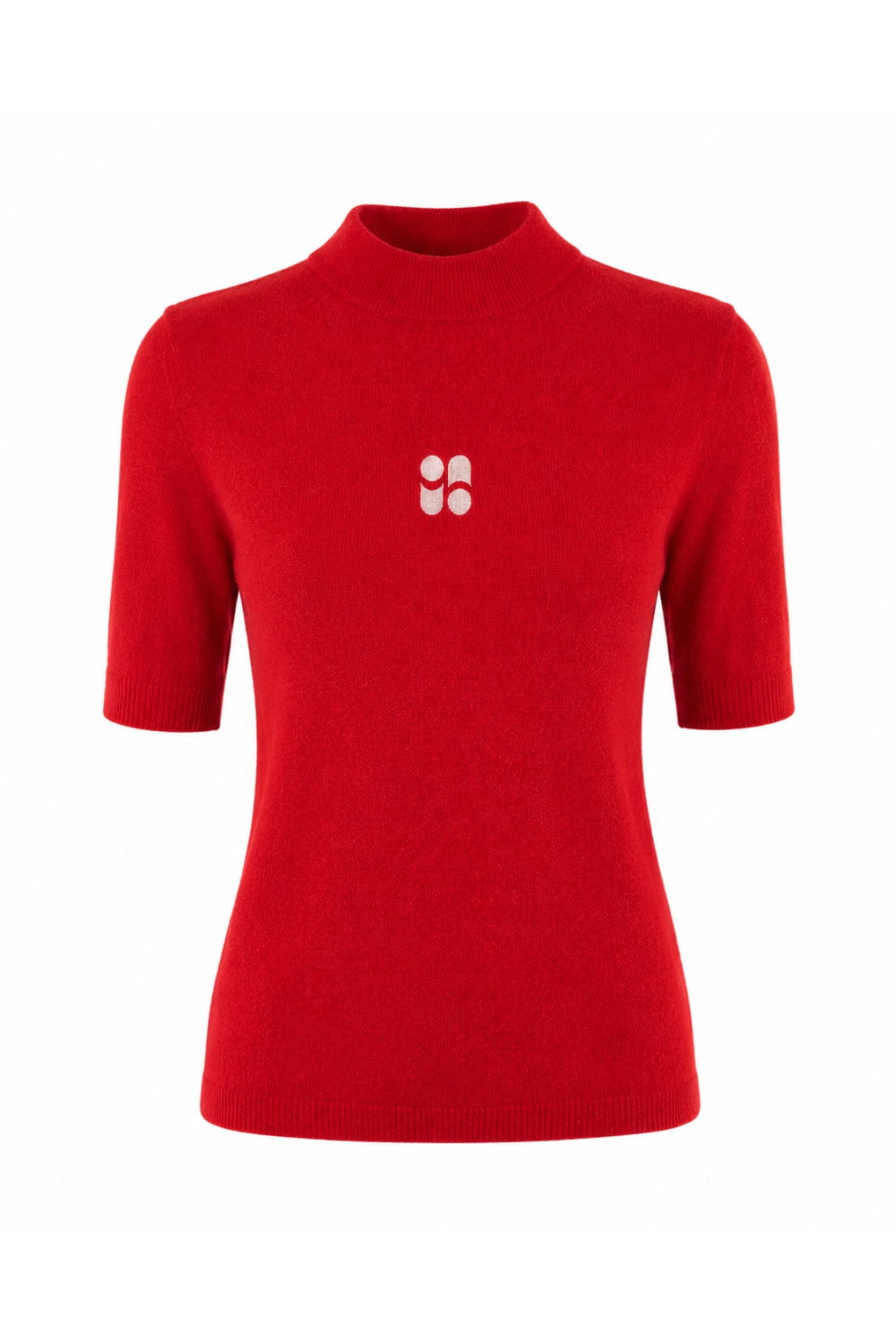 Maille Tia col montant rouge fabriqué en Italie
