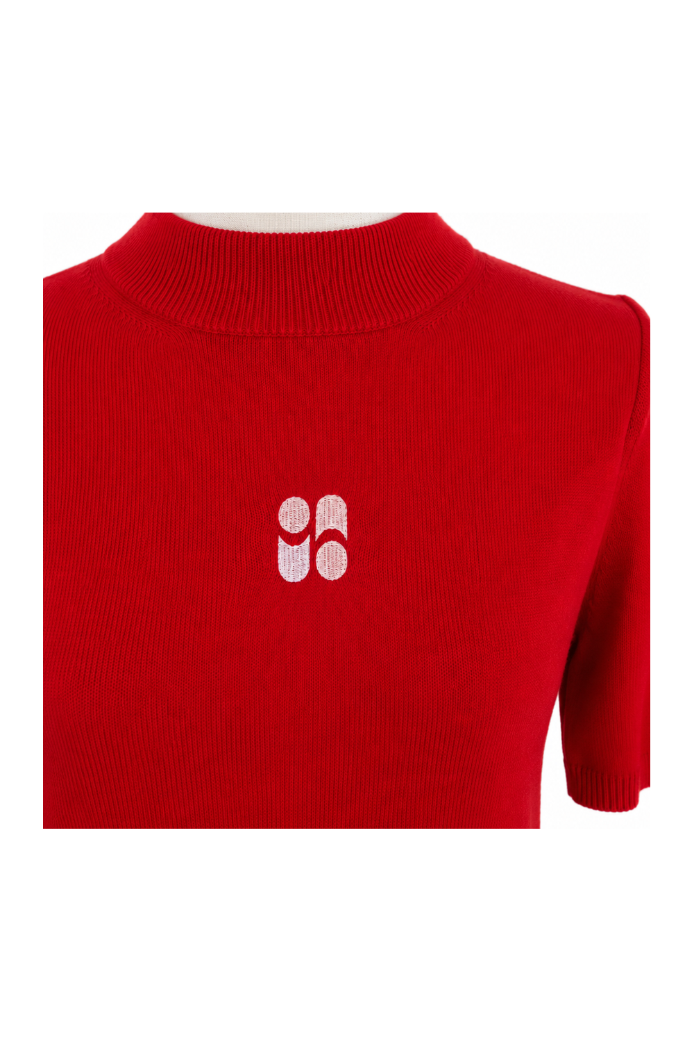 Maille Tia col montant rouge fabriqué en Italie