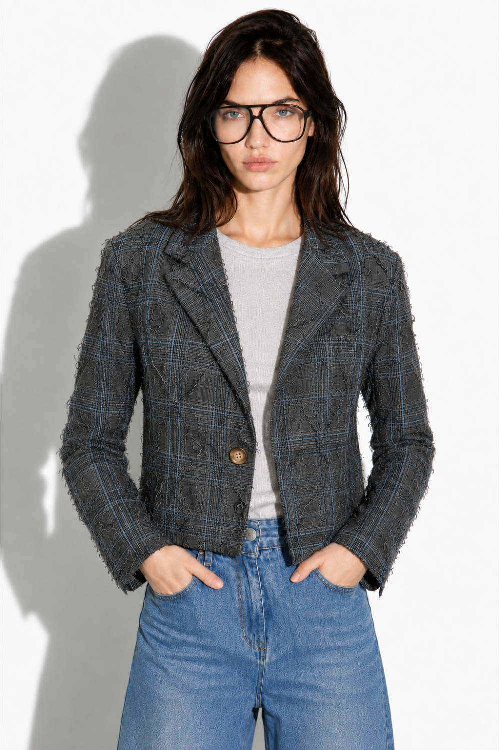 Blazer Oda losange used grey fabriqué en Italie